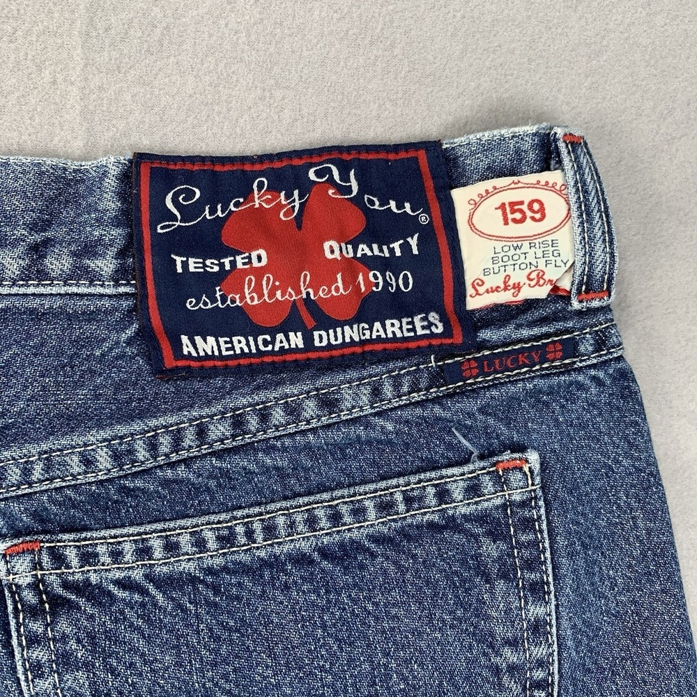 Lucky Brand Jeans Women 14/32 Blue Low Rise Bootleg Button Fly 159 Made in USA - Picture 7 of 10